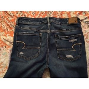 AE Long Ripped Medium Wash Jegging